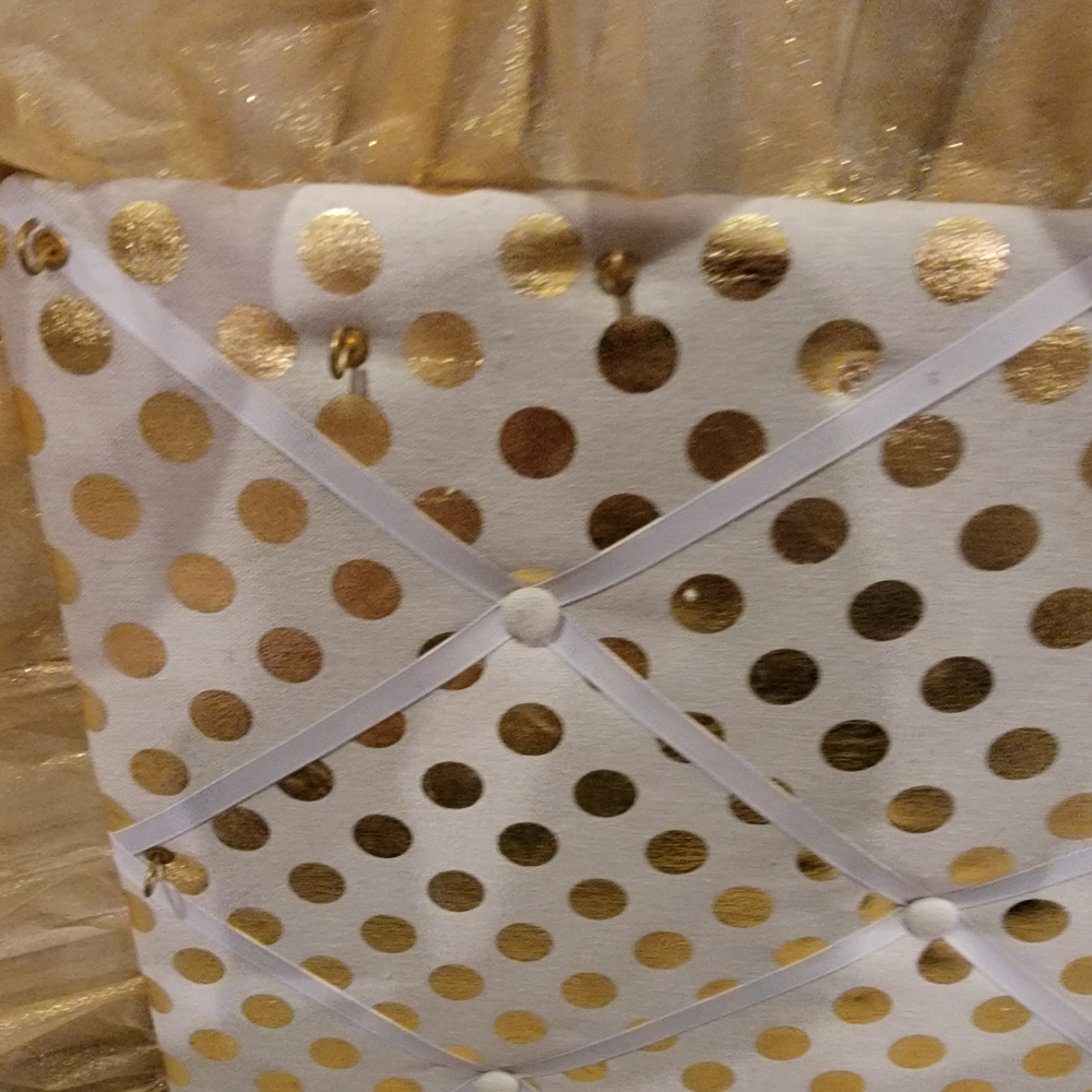 Gold Polka Dot Hair Bow or Jewelry Board - Picture 9 of 16